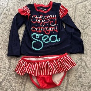 Long sleeve Rashguard two piece bathing suit